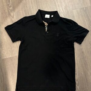Burberry Black Polo Shirt with Check Detail